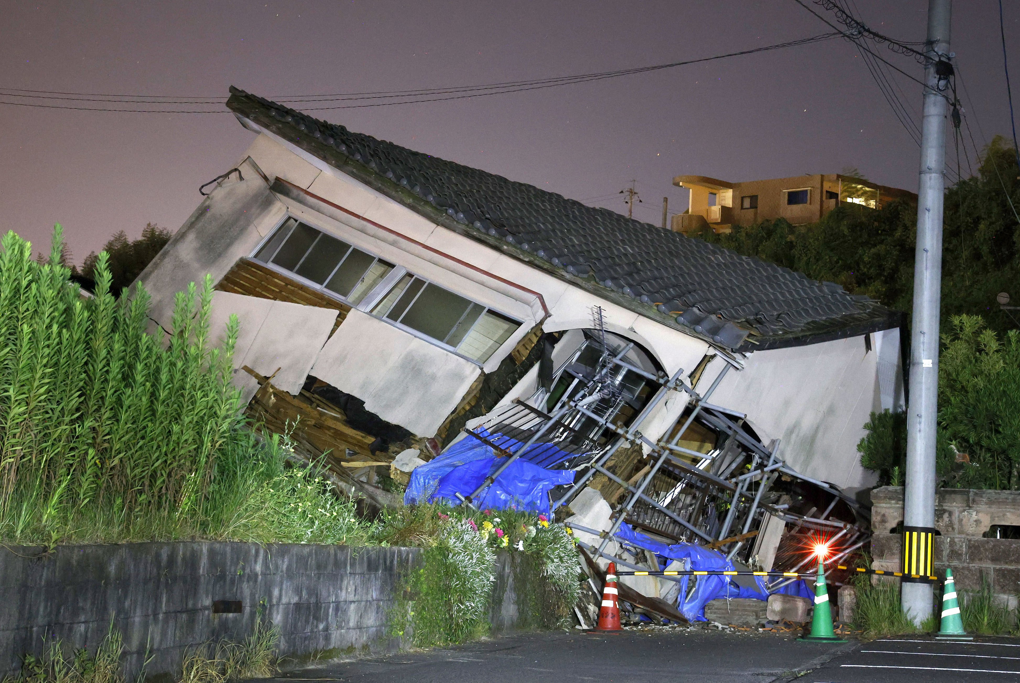 A collapsed house in Osaki, in Japan’s southwestern prefecture of Kagoshima, after a magnitude-7.1 earthquake hit the region last week. Photo: Kyodo