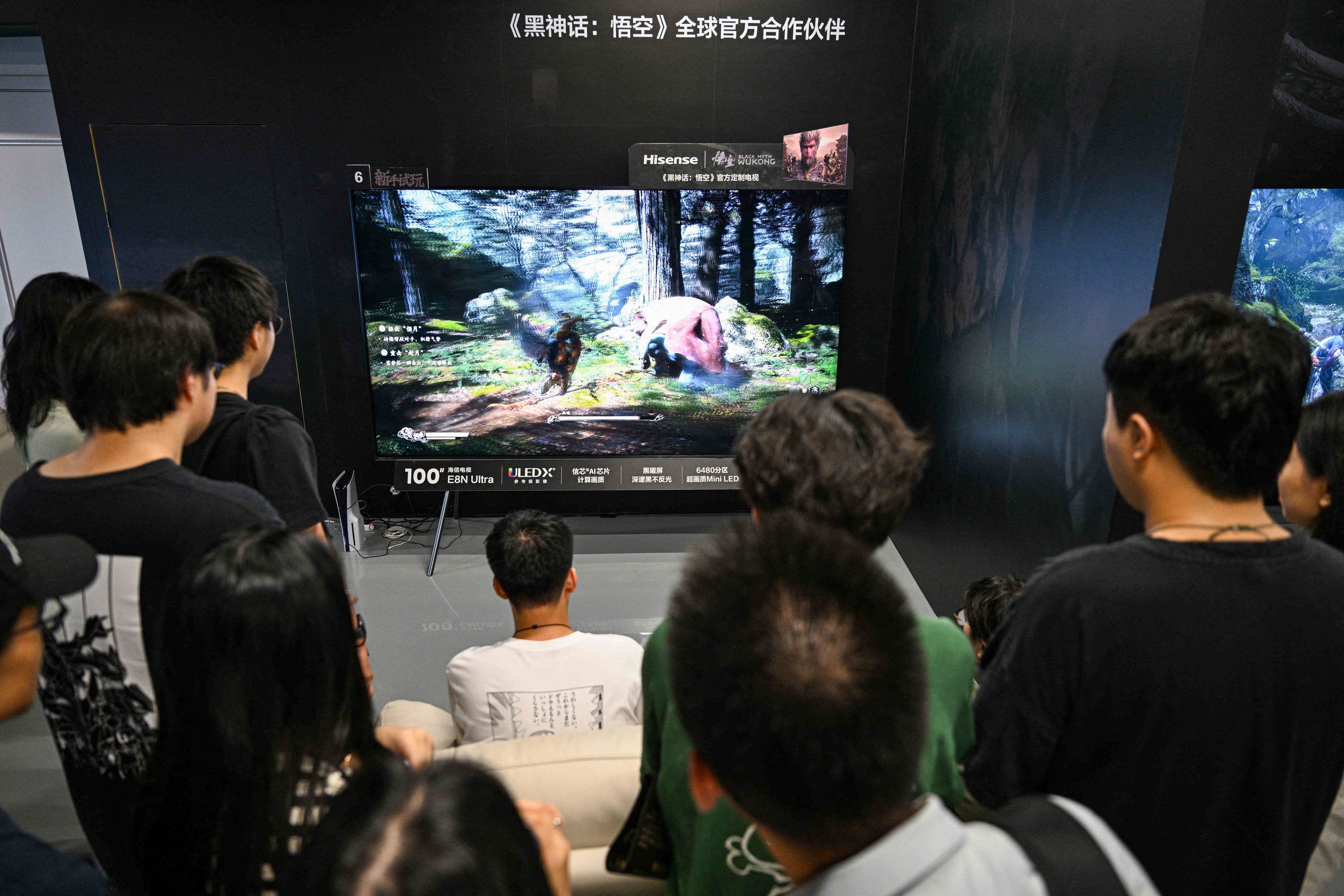 A young man plays Chinese action role-playing game Black Myth: Wukong. Photo: AFP